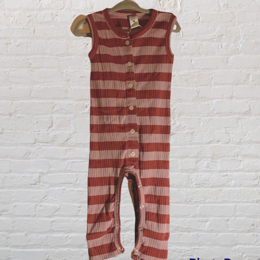 Kate Quinn 🆕 Striped Romper Sweater One Piece Jumper Jumpsuit Button Down 18-24